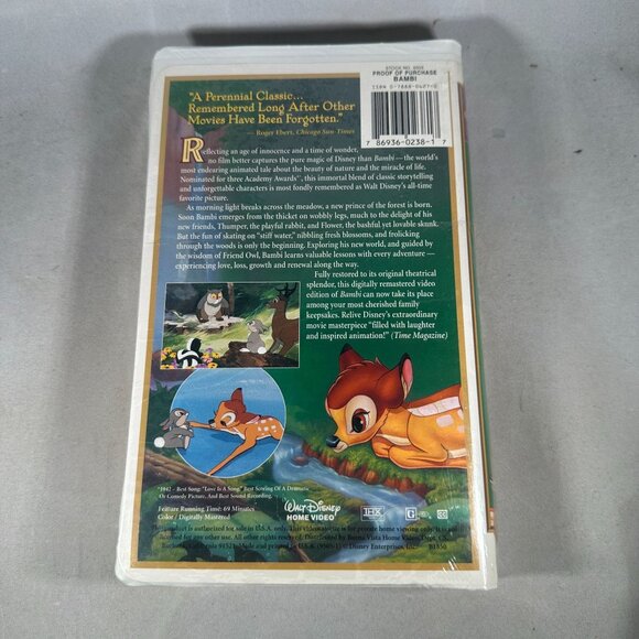 Walt Disney Masterpiece Bambi VHS 55th Anniversary Limited Edition - Picture 2 of 2